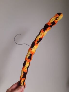 *3 for $20 deal* 1970s Crocheted Multicolor Hanger - Yellow, Orange, Brown